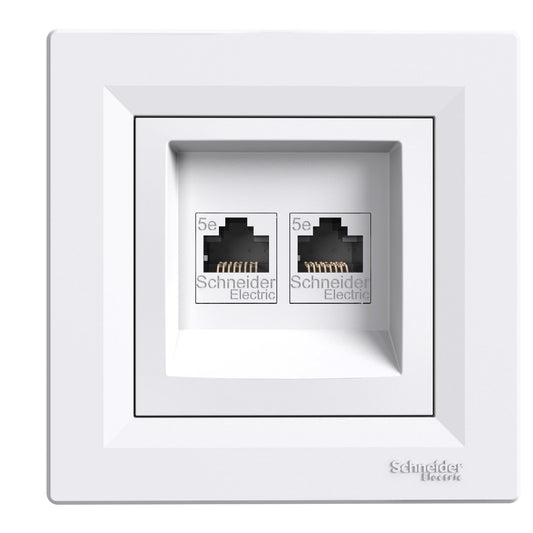 Asfora 2xRJ45-aansluiting CAT5 UTP Contactdoos